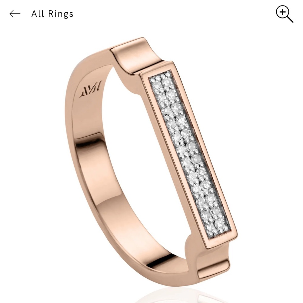 Signature diamond ring rose gold